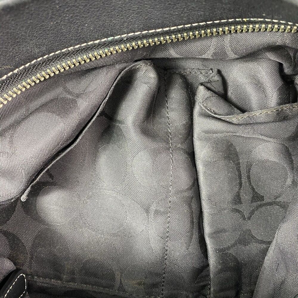 COACH Black Leather Soho Slim Duffle Crossbody Messenger Tote Bag #1414 Y2K Vtg - Picture 6 of 15